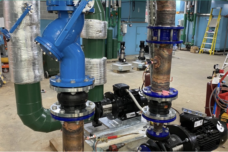Condenser Water Headers & Pump Bank